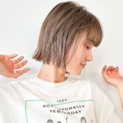 ボブ/切りっぱなしボブ/グレージュ/ブリーチなし/渋谷/学割