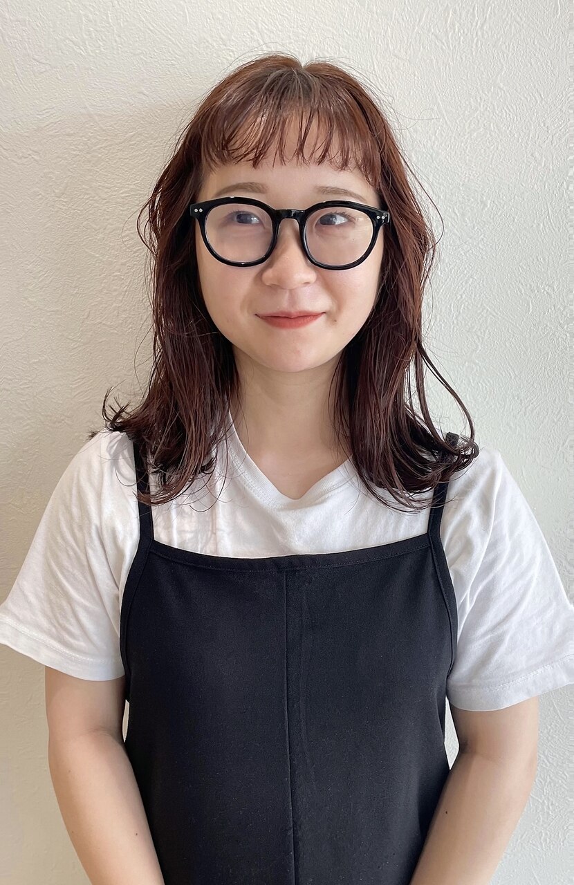 【guerir hair＋care府中店】オレンジブラウン×セミロング
