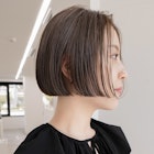 ラインボブ×スモーキーベージュ