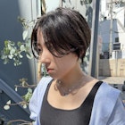 NUDE透け感前髪なしショート ハンサムショート 大人ショートボブ