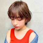 垢ぬけミニボブヘア/20代30代40代/丸みカール/ブラウン