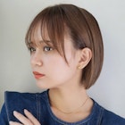 シースルーバング×シナモンベージュ×あごラインボブ