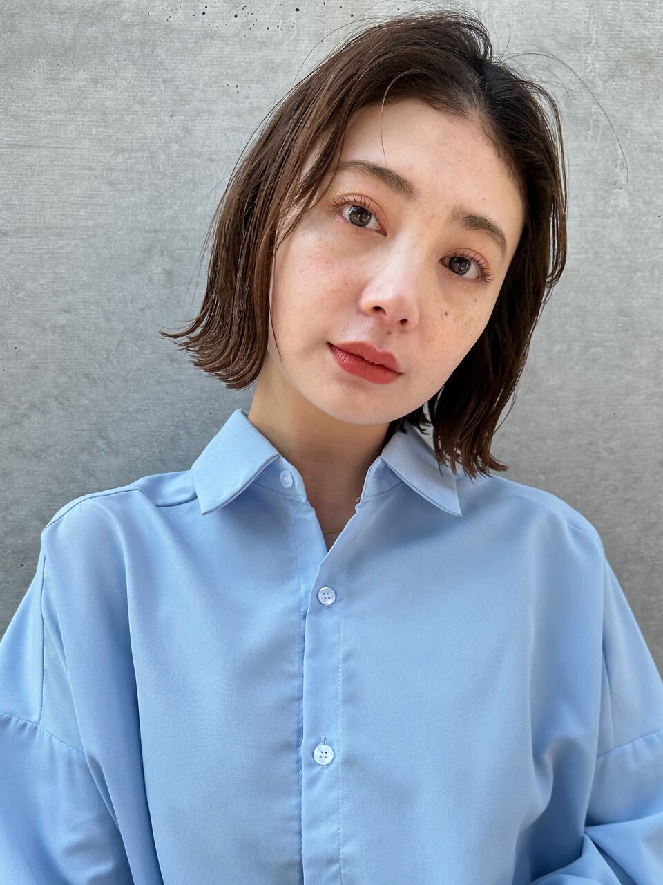  20代30代40代丸みショートボブマッシュ前下がりレイヤー