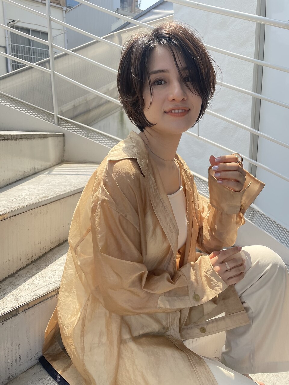 ひし形レイヤーショートボブ