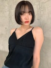 フェイスレイヤーボブ　/ 地毛風ディープグレー
