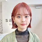 暖色ボブ☆ぷつっとラインがかわいい