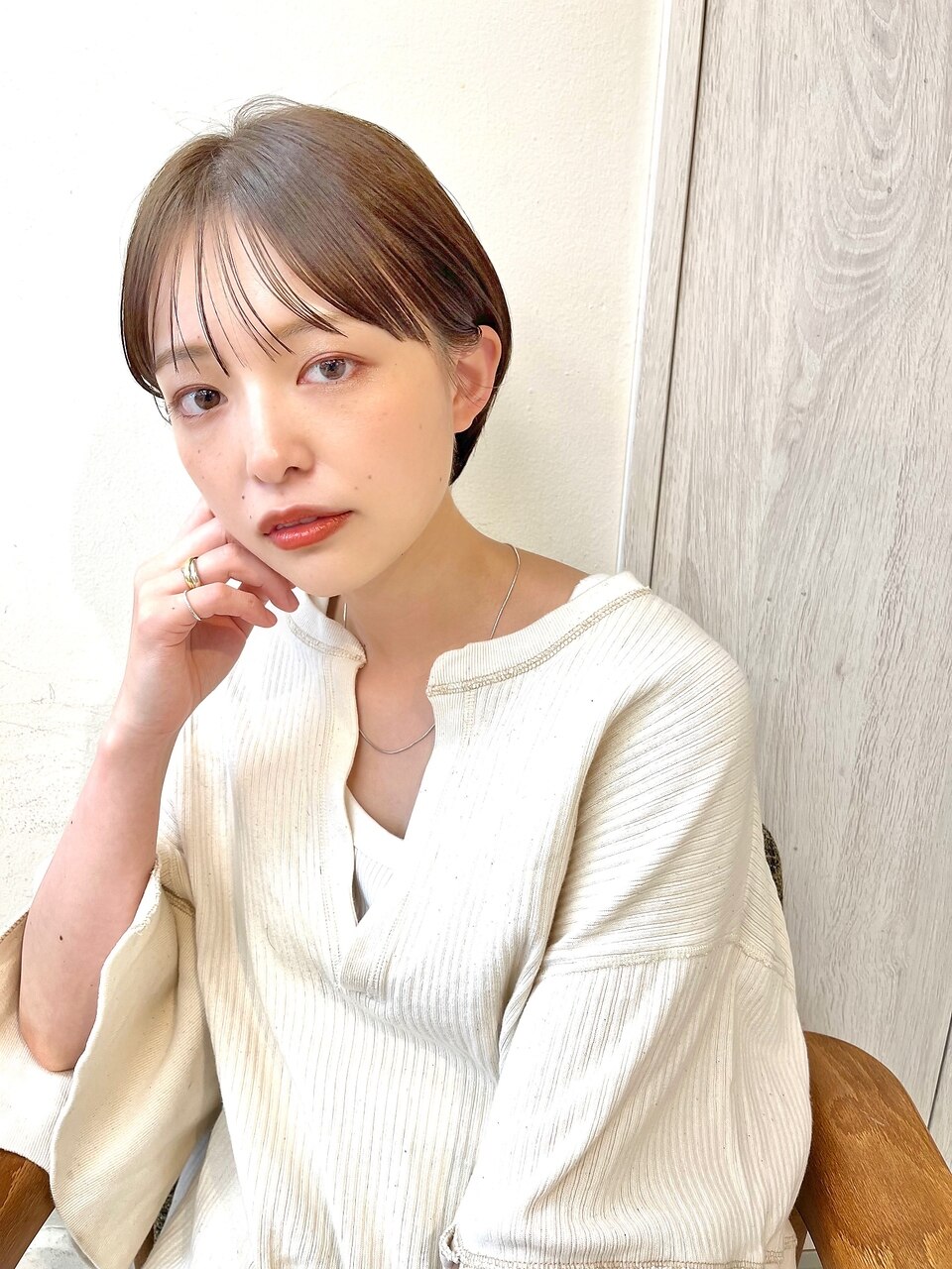 [代々木]ナチュラルピンクスイートAラインの甘辛ショートボブ
