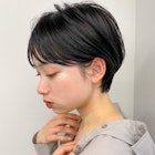 30代40代50代小顔ハンサムショート/黒髪