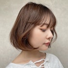 シースルー前髪ニュアンスレイヤーマチルダボブピンクベージュ