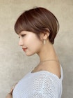 前髪マチルダボブピンクベージュマッシュショートチョコレート