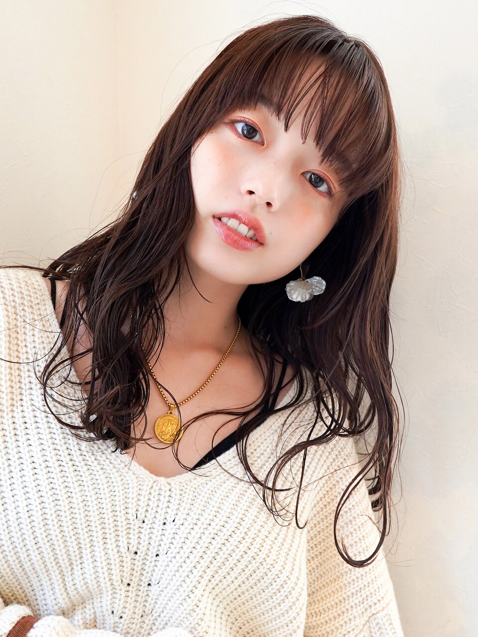 ココアブラウン×セミロング