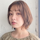 前髪パーマグレーベージュカーキベージュくびレイヤーエモージュ