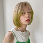 【HOLIDAYS】うざバング×ライムグリーン裾カラー