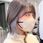 インナーカラーイヤリングカラーボブ20代30代