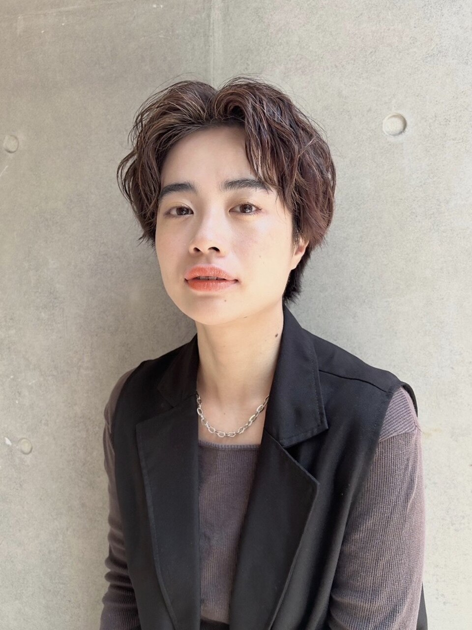 ウェーブパーマ×マロンショート・20代・30代