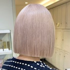 4460ミルクティーアッシュグレーベージュハイトーンカラーボブ
