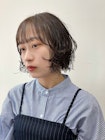〇ボブ/ニュアンスパーマ/オリーブ/ブリーチなし