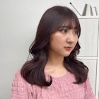 韓国風ヘア ピンクブラウンカラー
