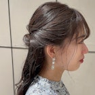 後れ毛くるりんぱ編み込み結婚式二次会ヘアアレンジアップ☆