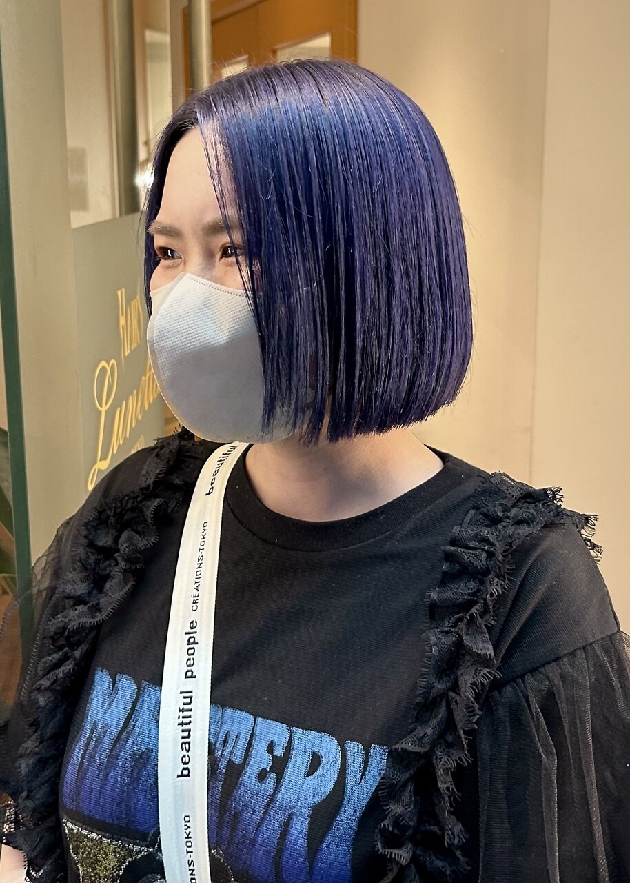 ブルーパープル×ミニボブ【HAIR'S Lunetta 井上】