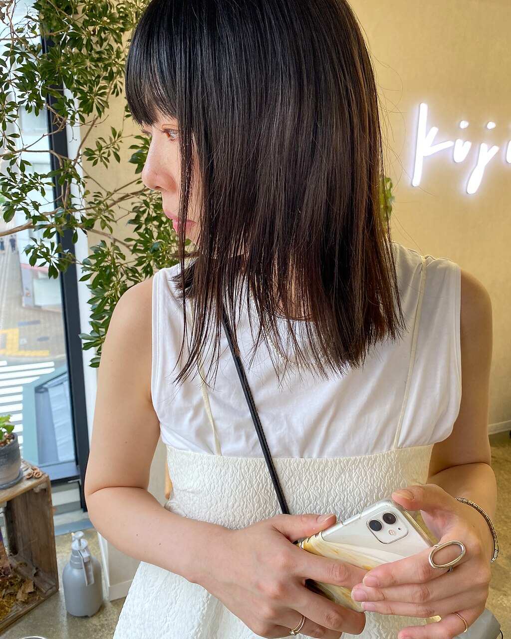 【kiji】切りっぱなしミディアム×アッシュグレージュ。