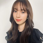 チョコレートカラー 薄めバング 韓国ヘアー