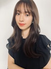 チョコレートカラー　　薄めバング　韓国ヘアー