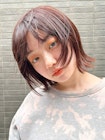 顔まわりレイヤーボブウルフ