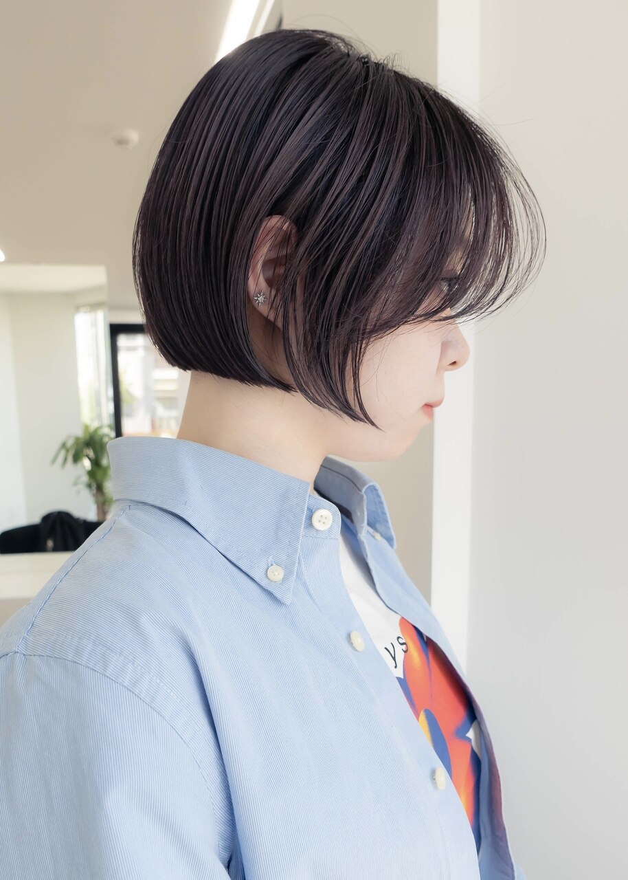 ラベンダーグレイ×ミニボブ