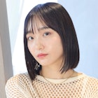 ぱっつん/切りっぱなし/ナチュラルミディ/黒髪/艶カラー/馬車道