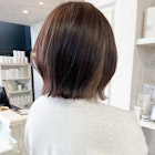 福山人気caaryピンクブラウンインナーカラーぱっつん前髪外ハネ