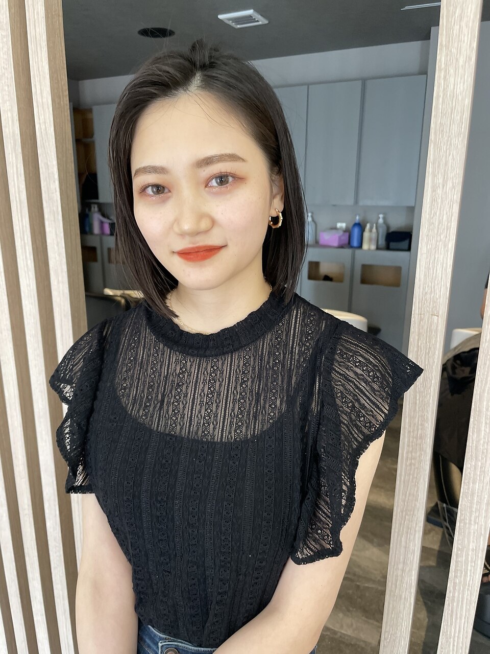 大人可愛いxミニボブxグレージュカラーxナチュラルボブx韓国