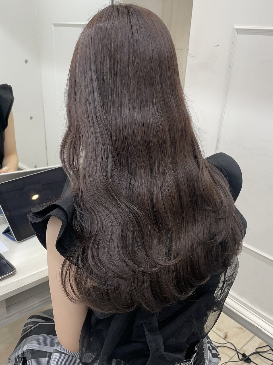 【くびれヘア×ラベンダーグレージュ】前髪　