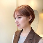 【アプリコットオレンジ×可愛い丸みショート】