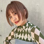 ショートヘア×ミルクティーベージュカラー