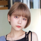 ミルクティーベージュ×ショートボブ