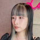 前髪インナーカラーホワイトベージュ!ロング!