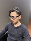 ビジネスツーブロック ナチュラルパーマ 七三アップバング