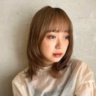お洒落セミワイドバングウルフレイヤーワンカールミディ【中居】