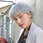 ホワイトシルバーなマッシュショートデザイン【モリ】 / 前髪