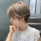 NUDE斜めバングハンサムショートくびれショート大人ショートボブ