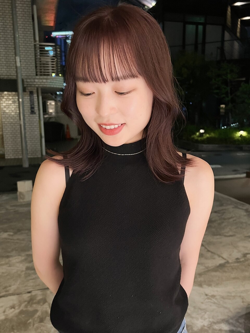 チェリーピンク×ピンクカラー×顔まわりカット×10代20代30代