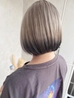 【デザインカラー】ホワイトベージュ ブラックエンドカラー ボブ