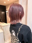 福山Caary20代30代40代　艶髪レッドブラウン外ハネくびれミディ