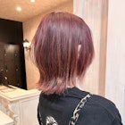 福山Caary20代30代40代 艶髪レッドブラウン外ハネくびれミディ