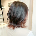 福山人気caaryブリーチあり秋レッドインナーカラー小顔韓国前髪