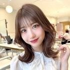 大人可愛いくびれミディアム 似合わせ顔まわりカット#