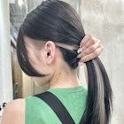 インナーカラーイヤリングカラーダブルカラーシルバーグレージュ