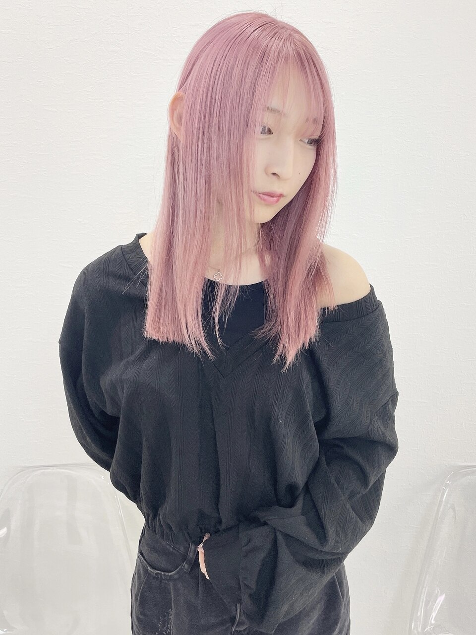 《sheer/都甲》#ペールピンク#ブリーチカラー