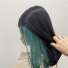 インナーカラー/グリーン/ケアブリーチ/京都三条河原町